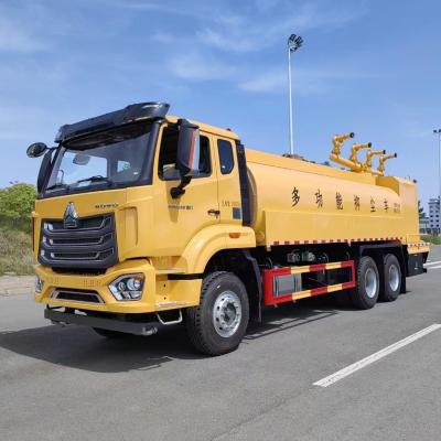 Anti-dust water sprinkler truck  on mining site 